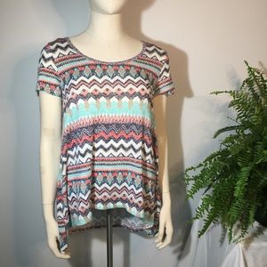 New Directions Aztec Print Top NWT Sz M